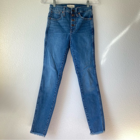 Madewell 10” High Rise Skinny Jeans Mackey Wash Womens 25 - Picture 2 of 8